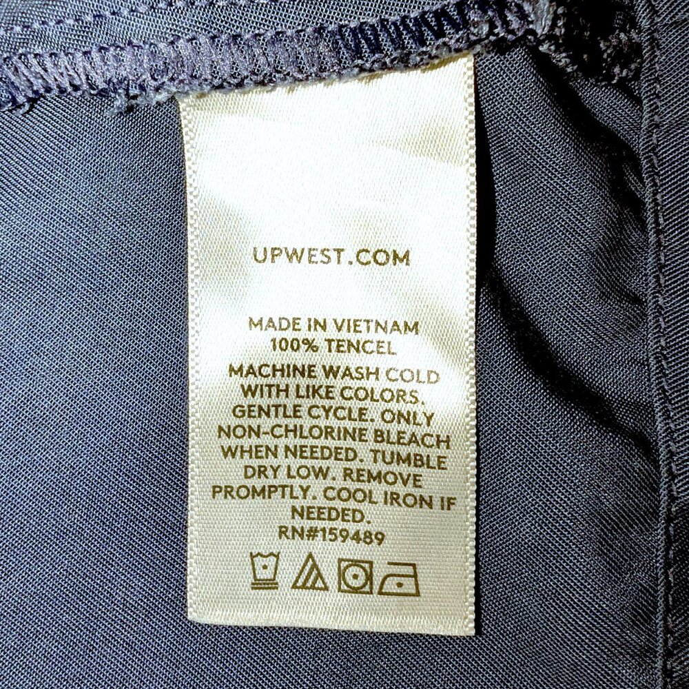 UpWest | Sleeveless Shift Dress Tencel in Slate Blue | Size	XS - Picture 9 of 11